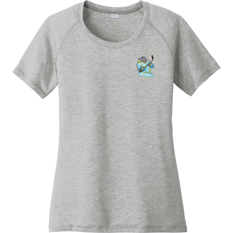 Atlantic City Seals Ladies PosiCharge Tri-Blend Wicking Scoop Neck Raglan Tee